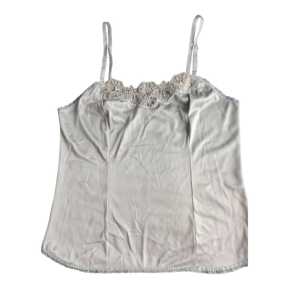 Vintage VANITY FAIR‎ Women's Light Blue Camisole Slip Size 34 Lace Trim USA